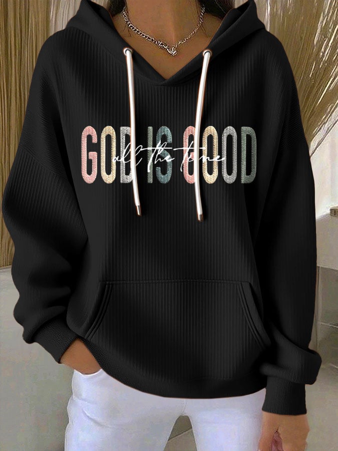 Women's Faith Print Casual Hoodie