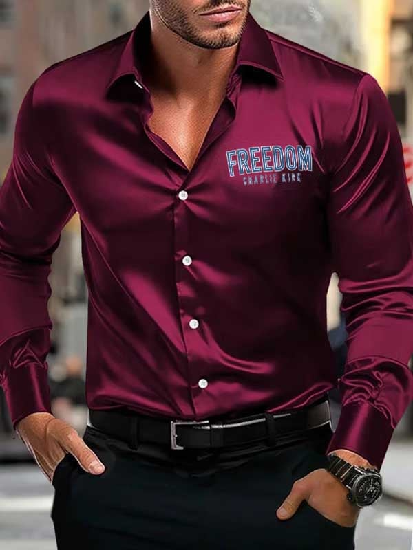 Men's Street Style Business Casual Printed Long Sleeve Shirt