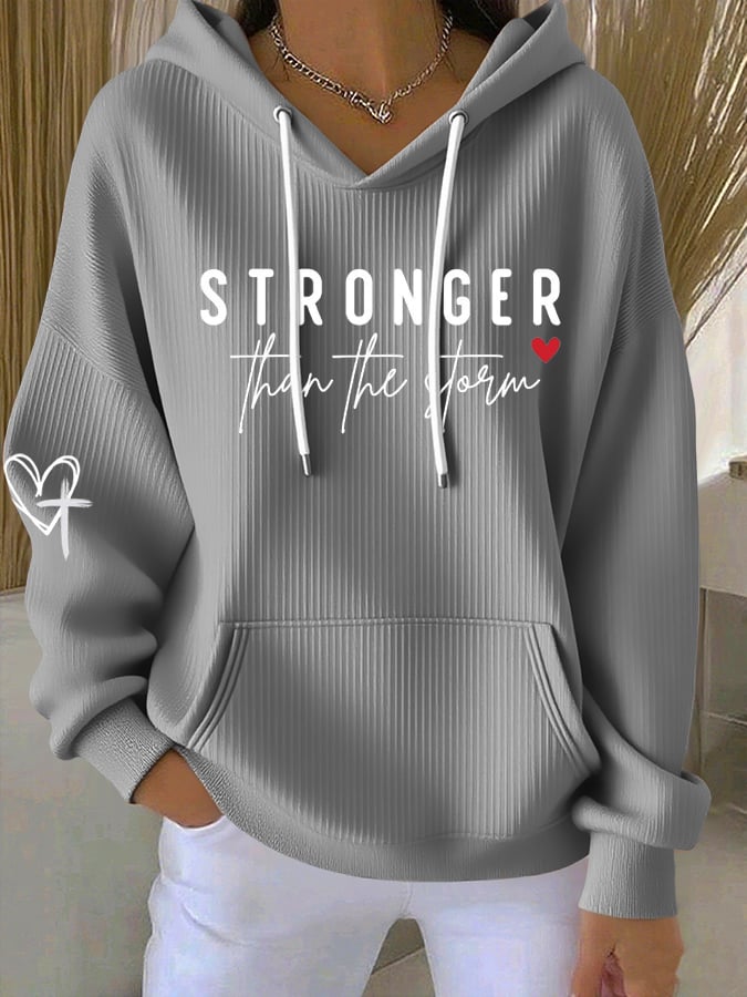 Women's Faith Print Casual Hooded Sweatshirt