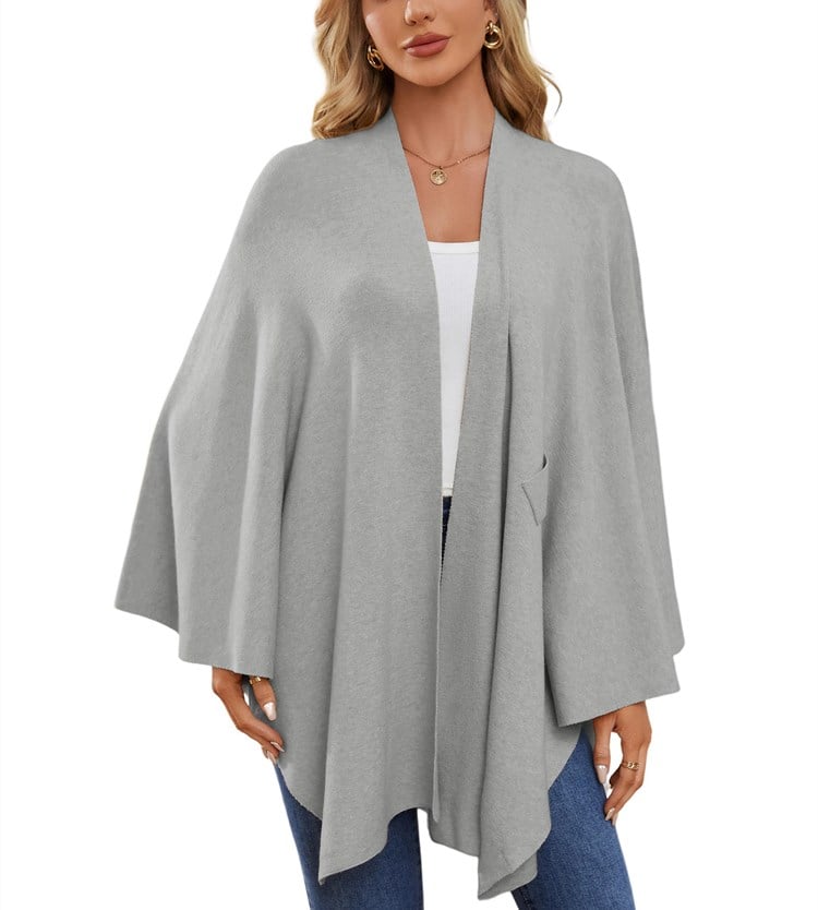 🔥Elegant Shawl Wraps Soft Open Front Poncho Sweater