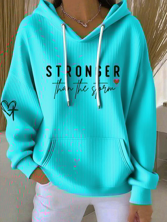 Women's Faith Print Casual Hooded Sweatshirt