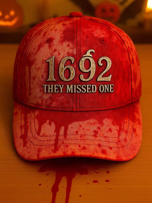 Halloween Bloodstained 1692 They Missed One Print Hat