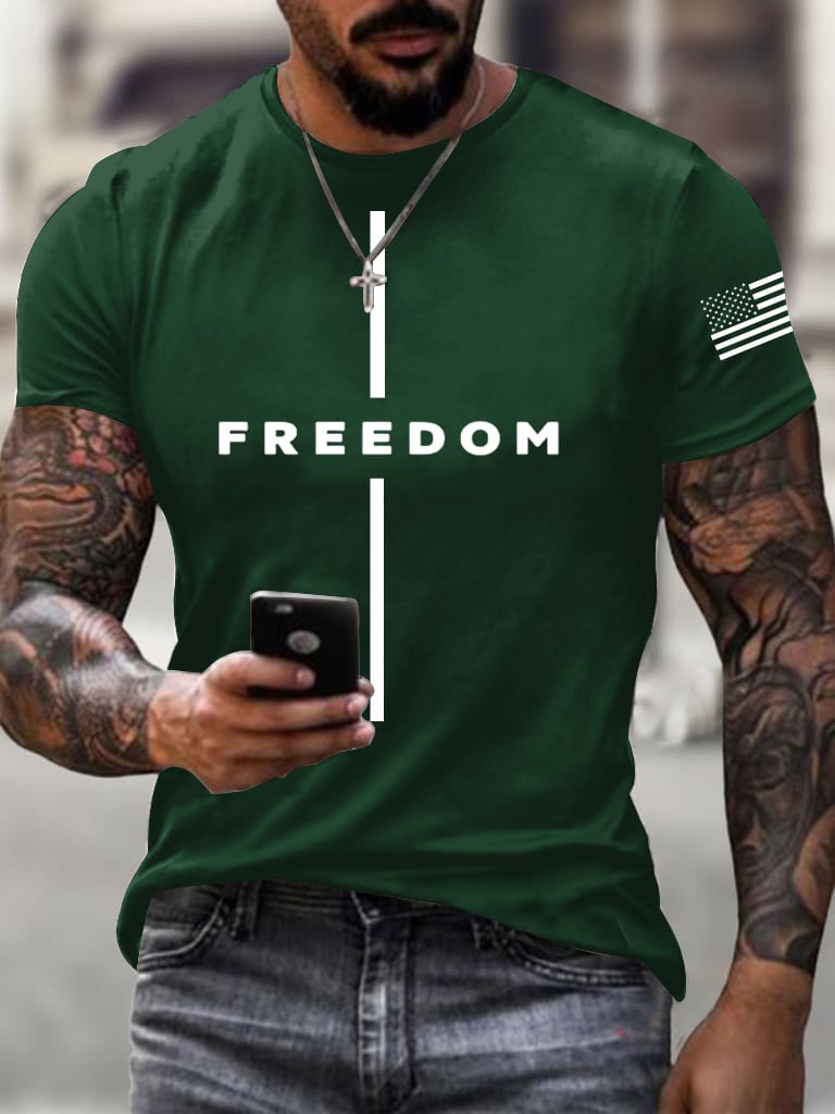 Men's freedom flag Print T-Shirt