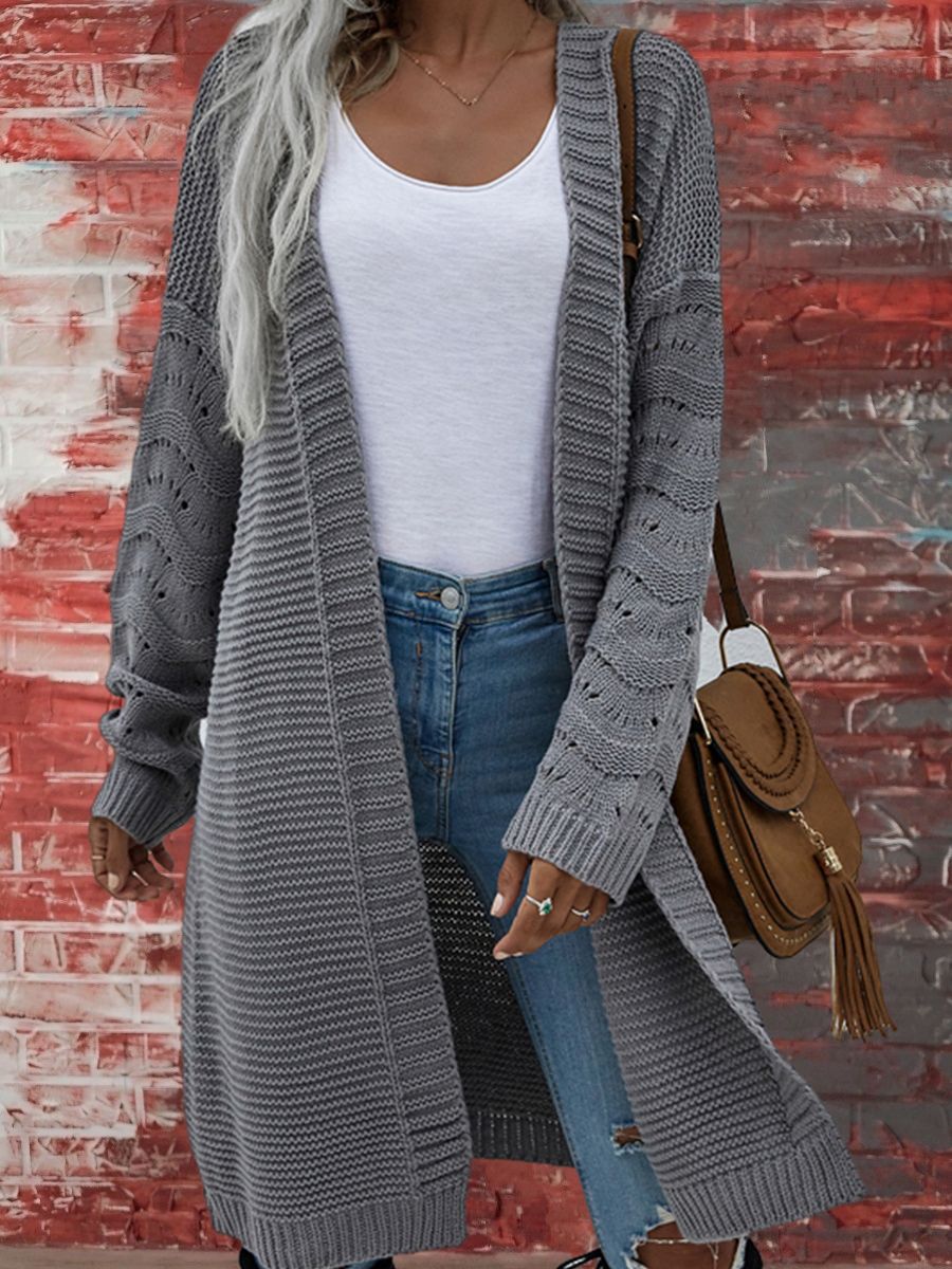 Fashion Solid Color Wool Cardigan