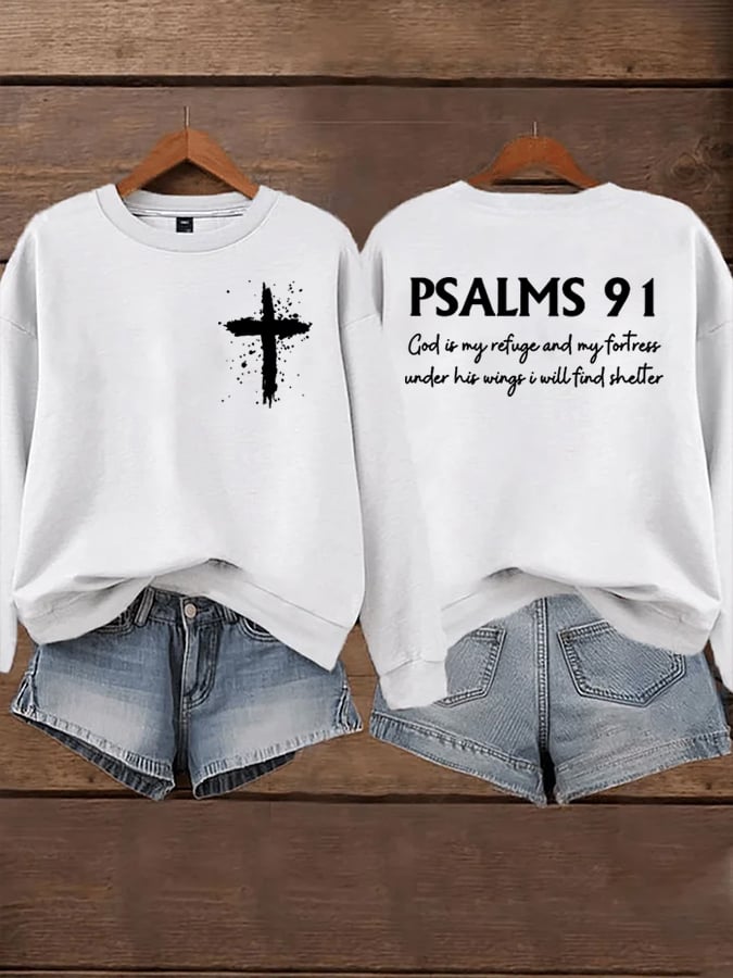 Women's God Is My Refuge And My Fortress Under His Wings I Will Find Shelter Sweatshirts
