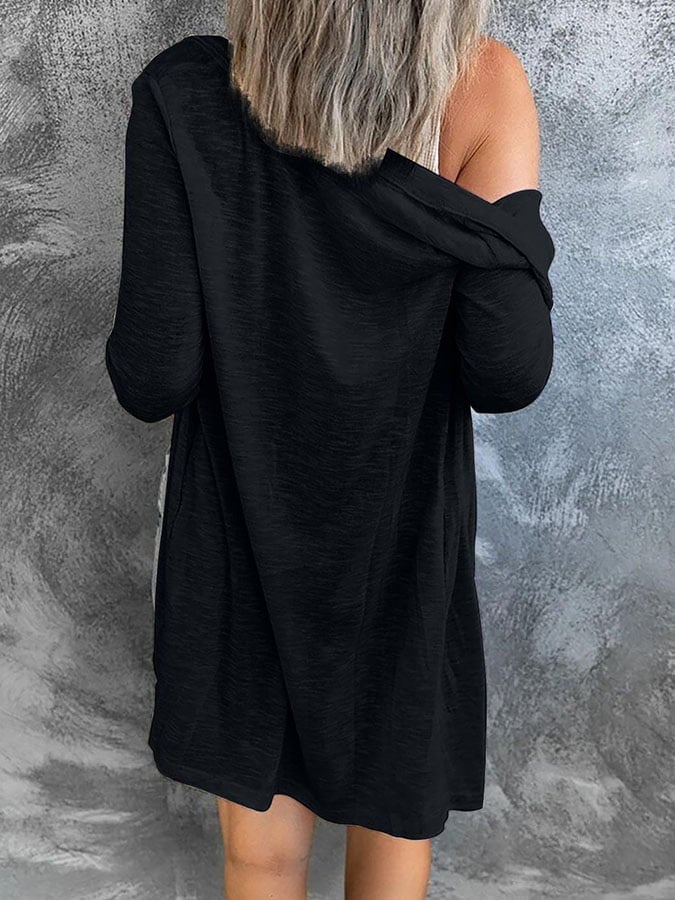 Casual Solid Color Long Sleeve Cardigan