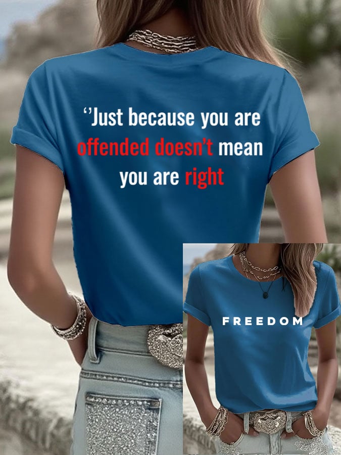 Women's Freedom Print Casual T-Shirt