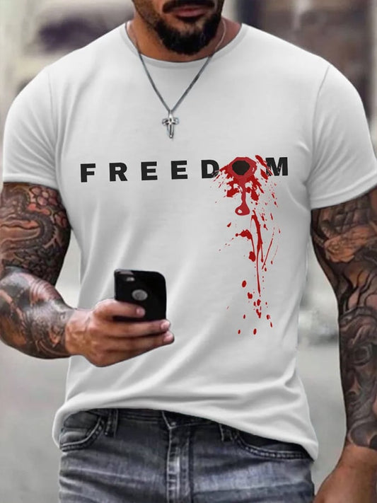 Men's FREEDOM Print short-sleeved T-shirt