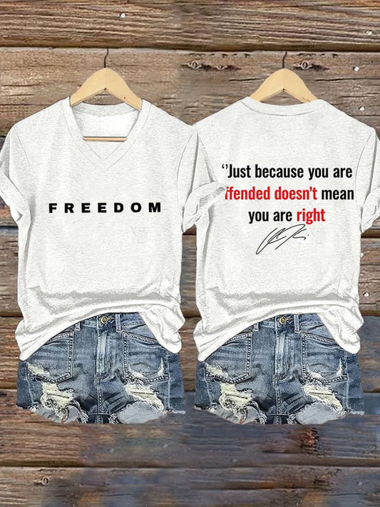 Women's Hot Print V-Neck T-Shirt