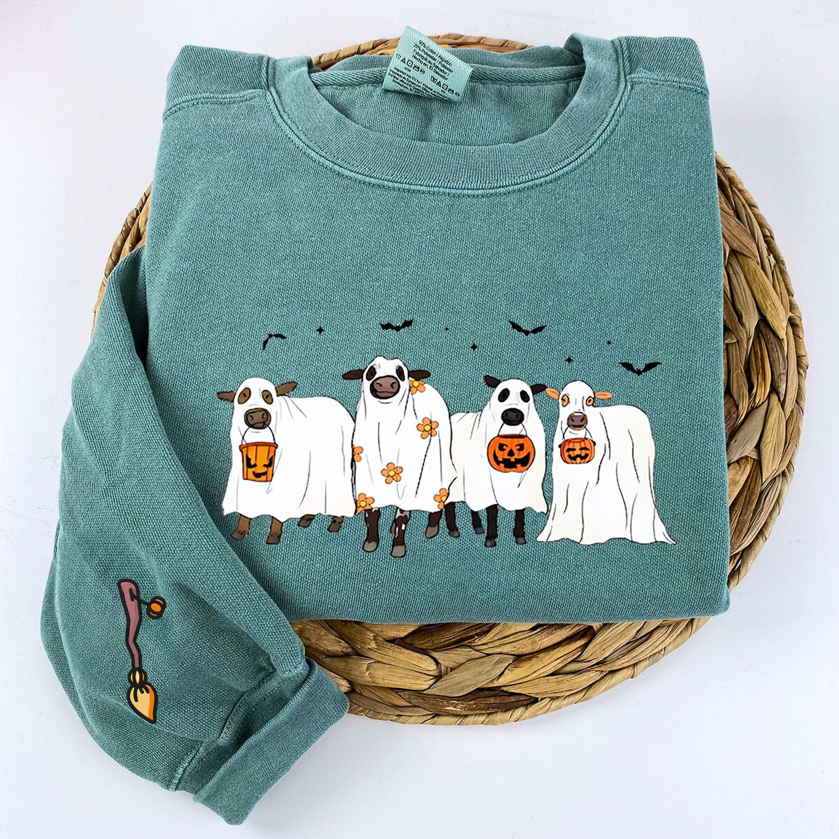 Embroidered Ghost Cows Halloween T-Shirt or Sweatshirt