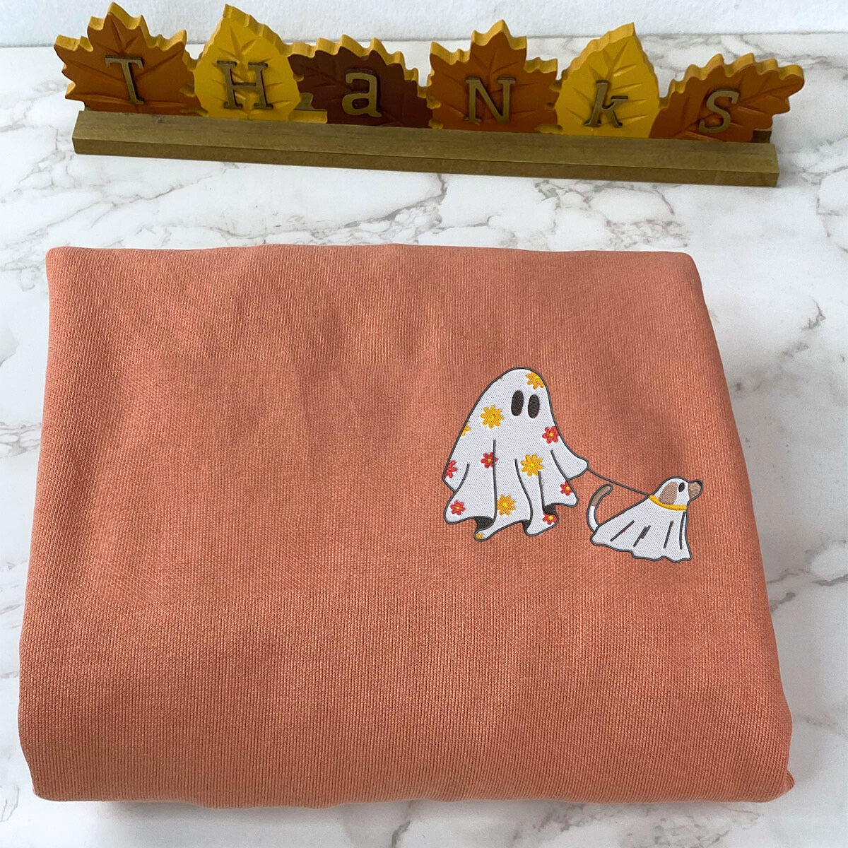 Сute Ghost Walking Dog Shirt or Sweatshirt