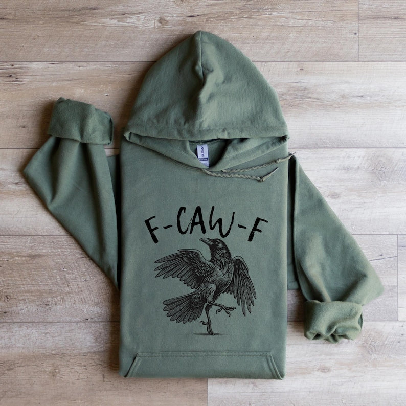 Funny Raven Sweatshirt: Gothic Crow Pun, Dark Academia Humor