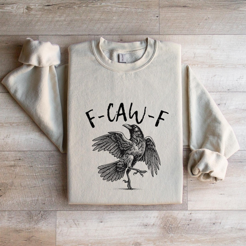 Funny Raven Sweatshirt: Gothic Crow Pun, Dark Academia Humor