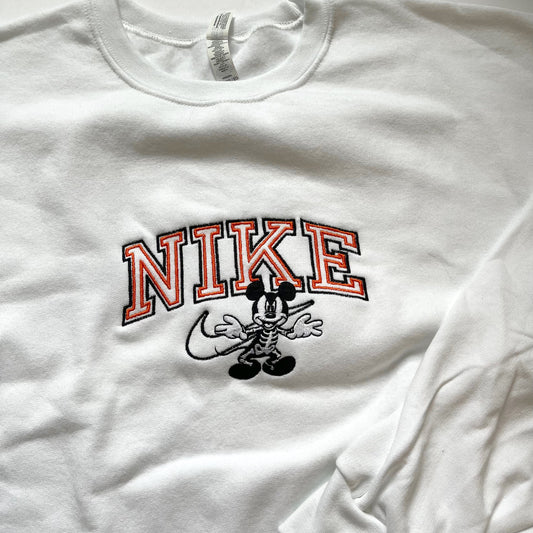 Skeleton Mickey Spell Out Crewneck