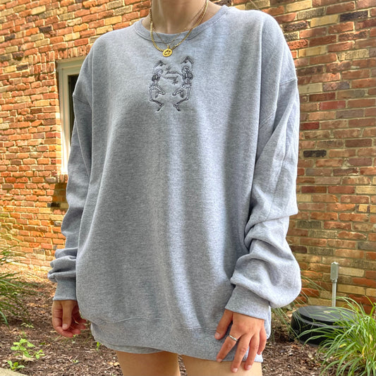 Embroidered Skeletons Crewneck